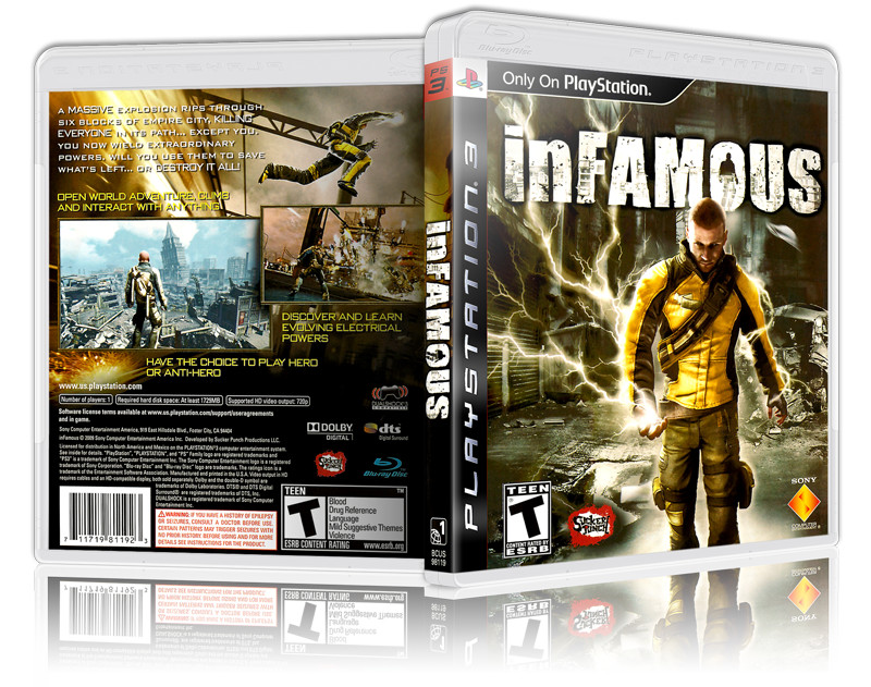 Infamous - Replacement  PS3 Cover and Case. NO GAME!!
