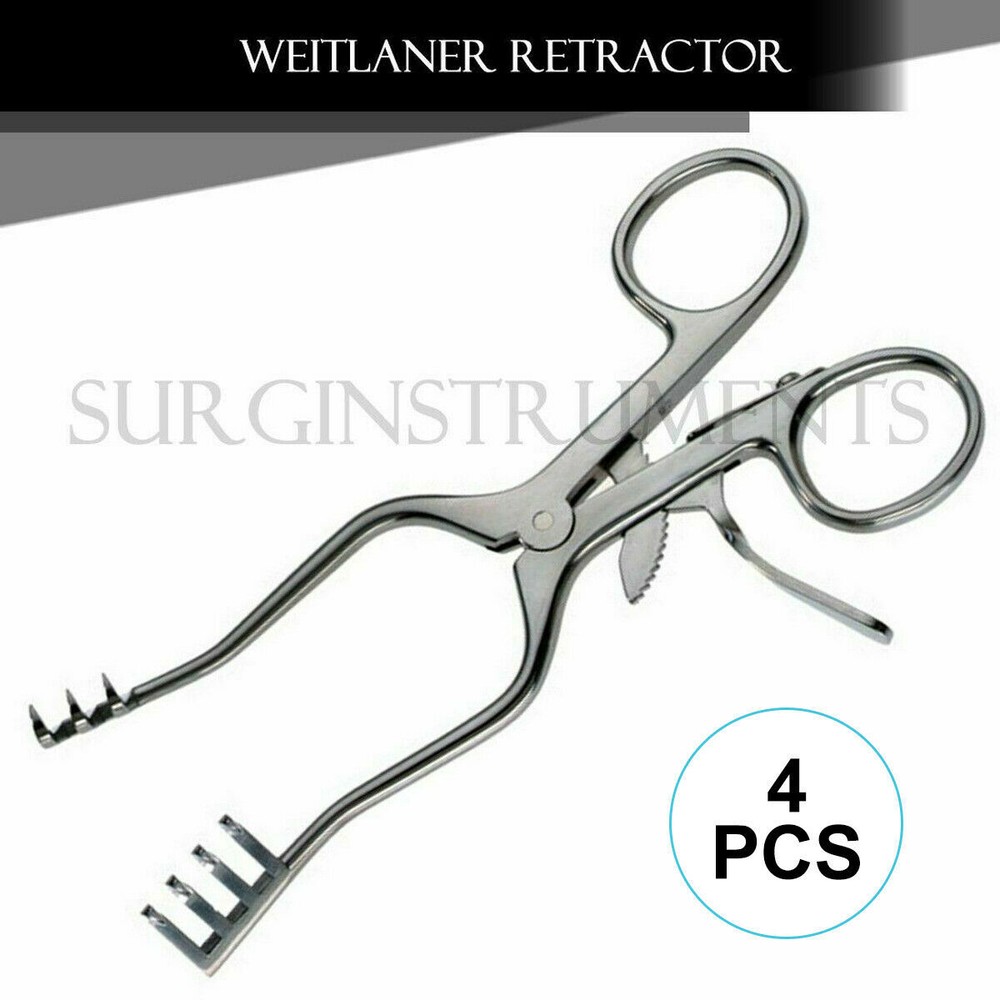 4 Assorted Weitlaner Retractor Surgical Veterinary instruments German Grade