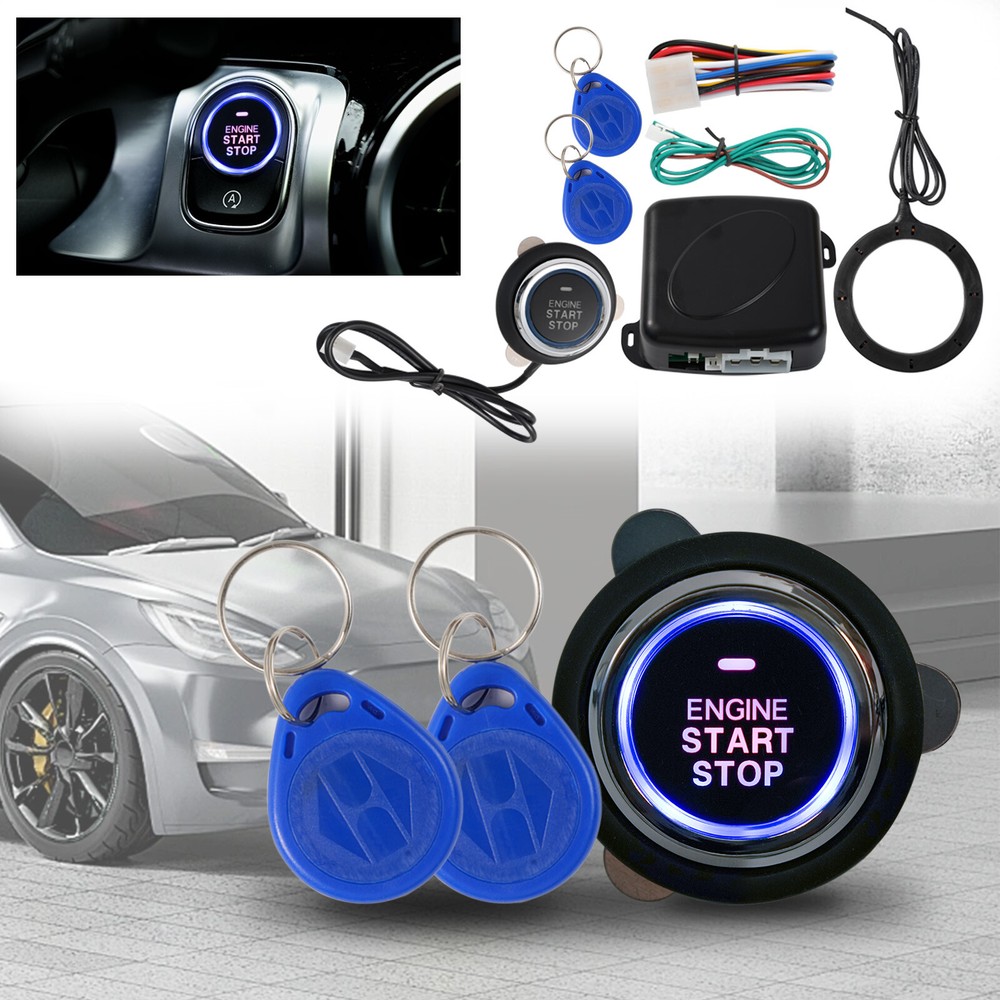 Car Ignition Switch 12V  RFID Engine Start Push Button Keyless Entry Starter Kit