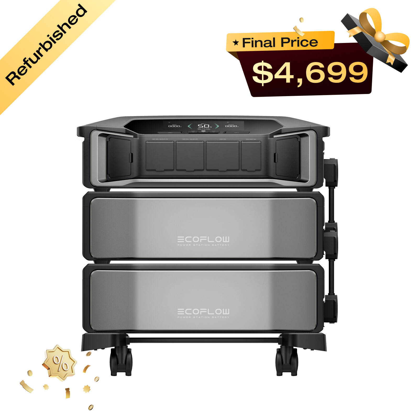 EcoFlow DELTA Pro Ultra 12kWh Power Station Lifepo4, Certified Refurbished