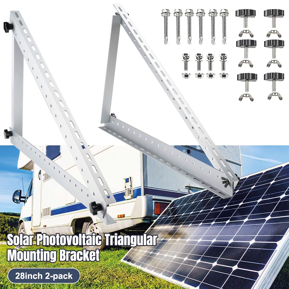 28in Solar Panel RV Tilt Mount Brackets Kit System Roof Flat Surface Adjustable