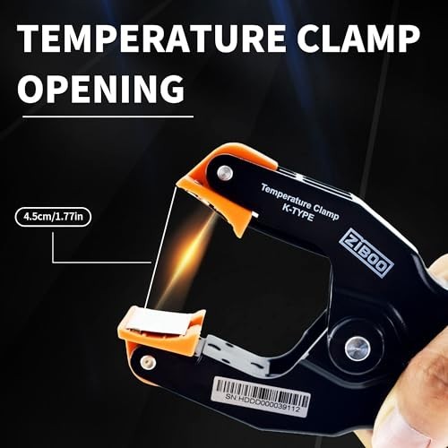 K-Type Thermometer Pipe Temperature Clamp for HVAC Multimeter -40~392℉ Sensor Pr