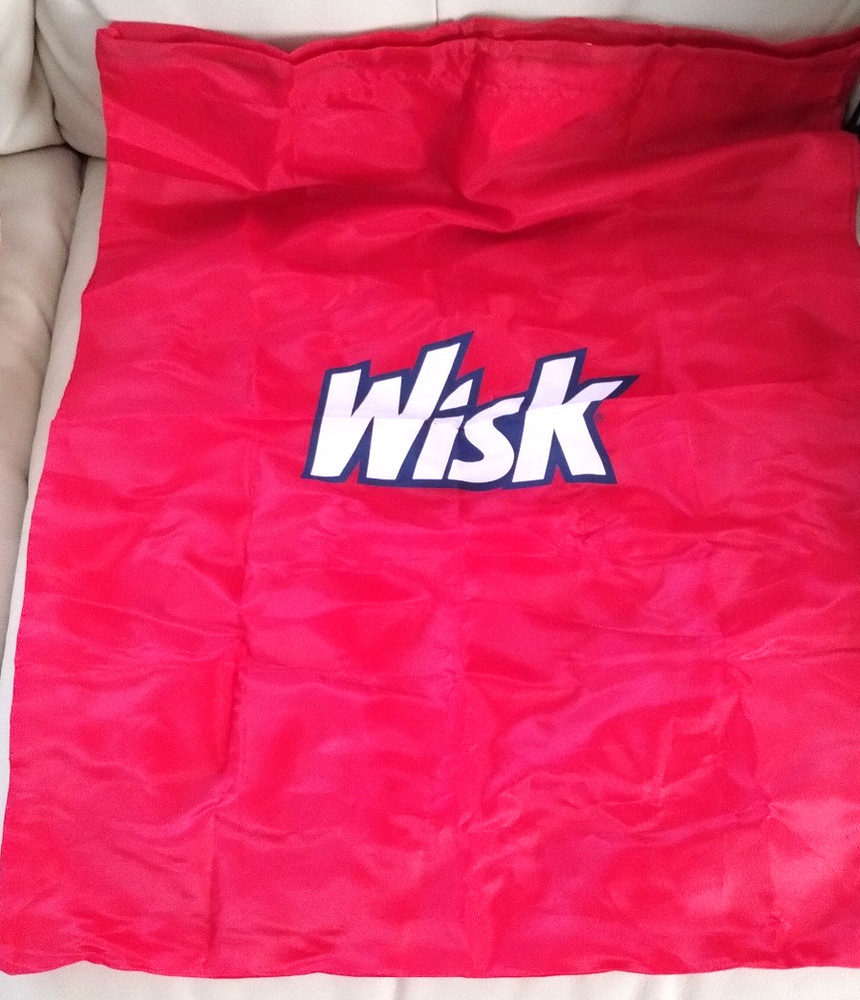 WISK Detergent Lightweight Red Laundry Bag with Drawstring NEW