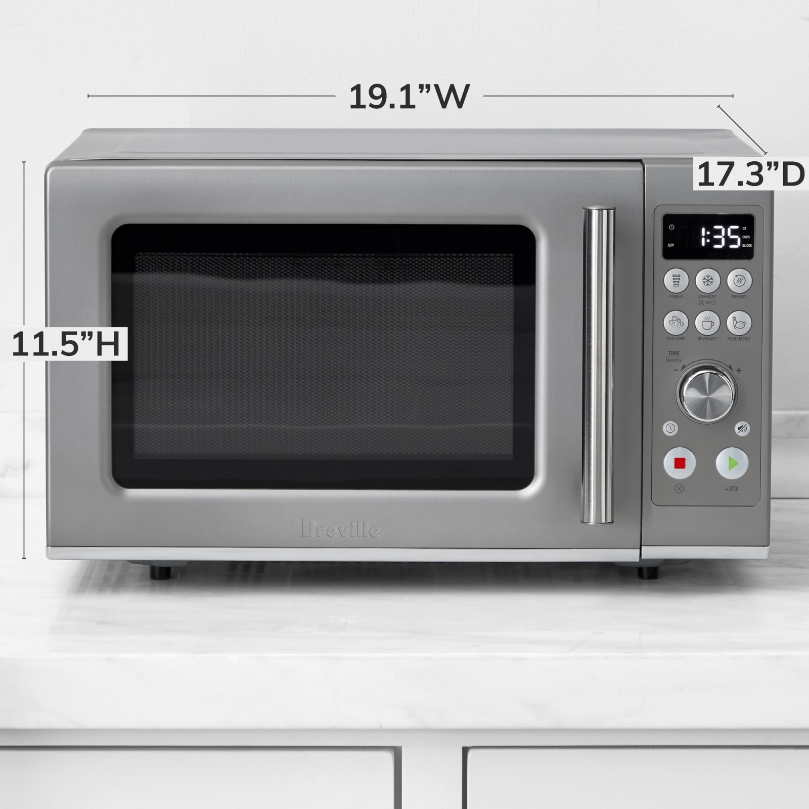 Breville BMO650SIL Compact Wave Microwave Oven–Countertop Microwave–Silver