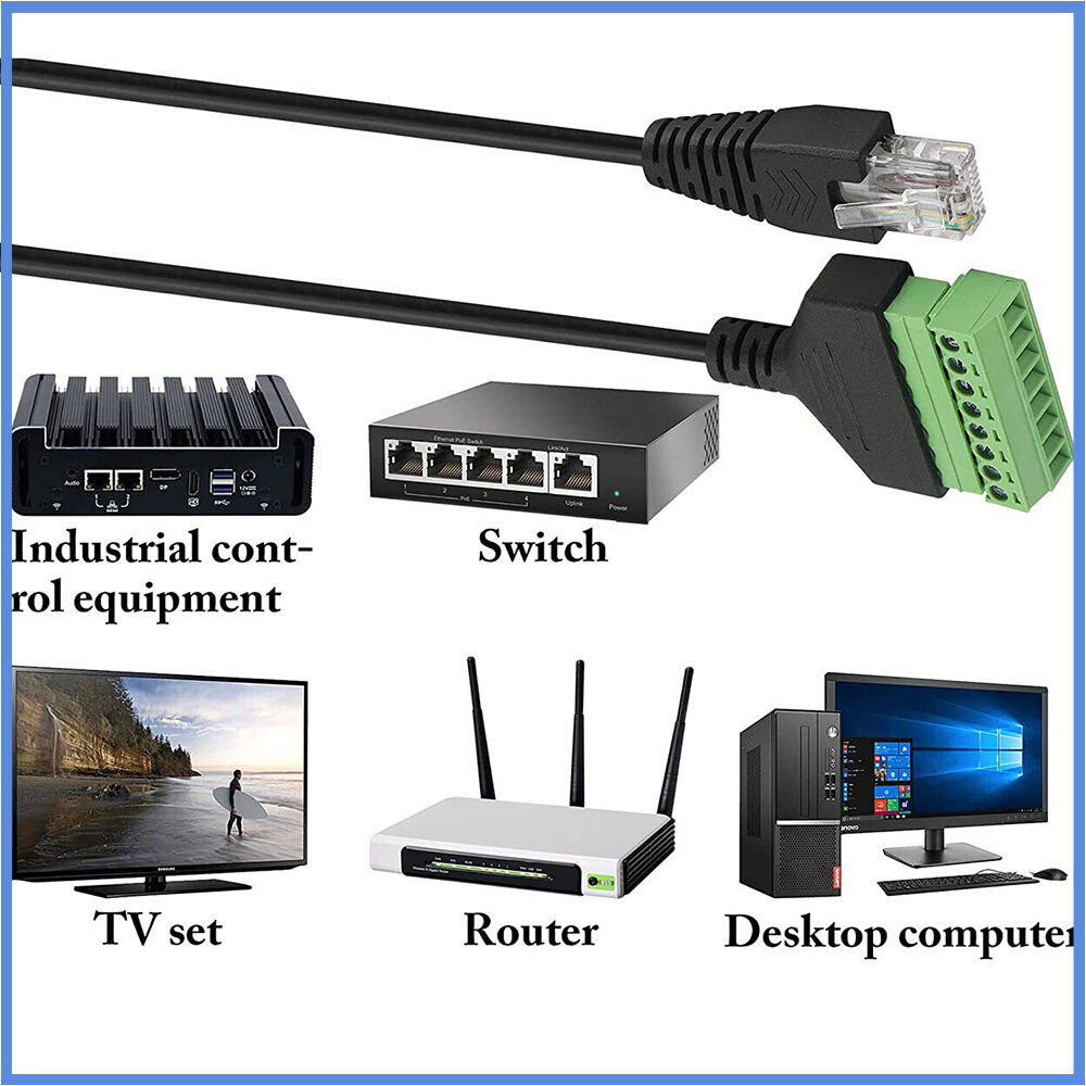 Network RJ45 revolution terminal 8-core extension cable adapter cable can fixed