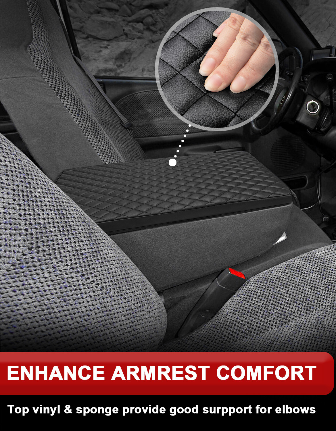 Middle Console Lid Armrest Cover Pad 19x15 For 94-01 Dodge RAM 1500 2500 3500