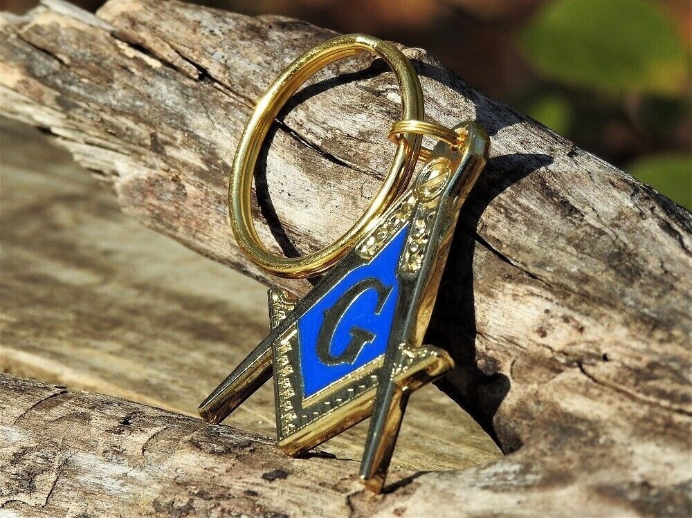 Masonic Embossed Key Ring - Key Chain - Square and Compasses - Freemasons