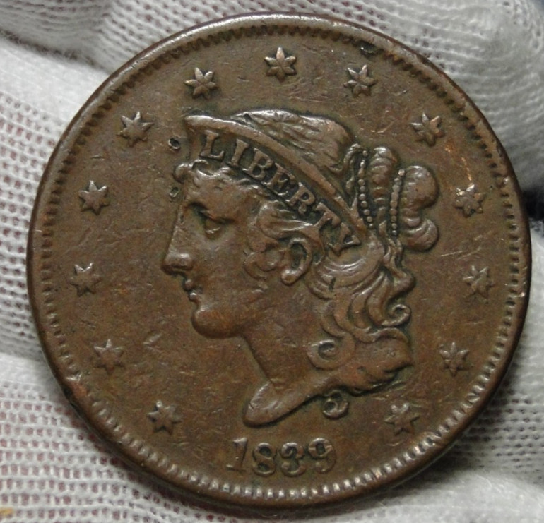 1839 Silly Head Large Cent