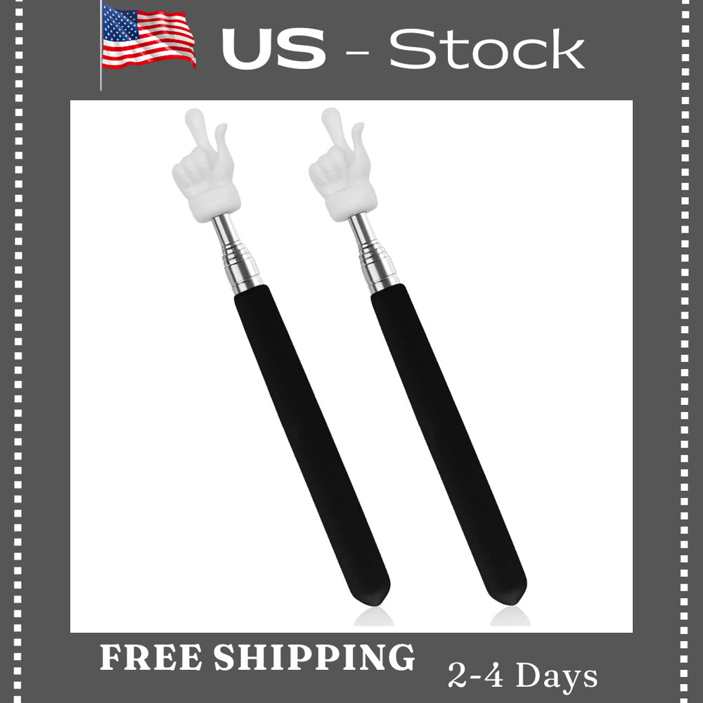 2Pcs Telescopic Teachers Pointer, Extendable Hand Pointer Finger Pointer Stick,