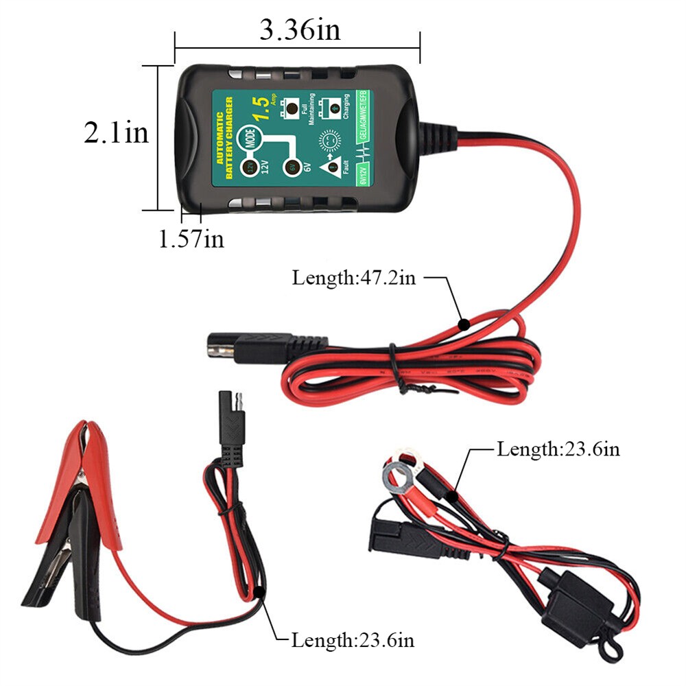 Automatic Battery Charger Maintainer Trickle Float For 6V 12V Battery