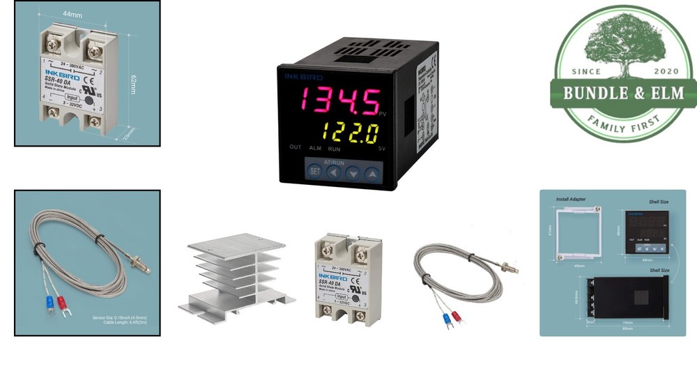 PID Temperature Controller Kit with LED Display and Solid State Relay Included
