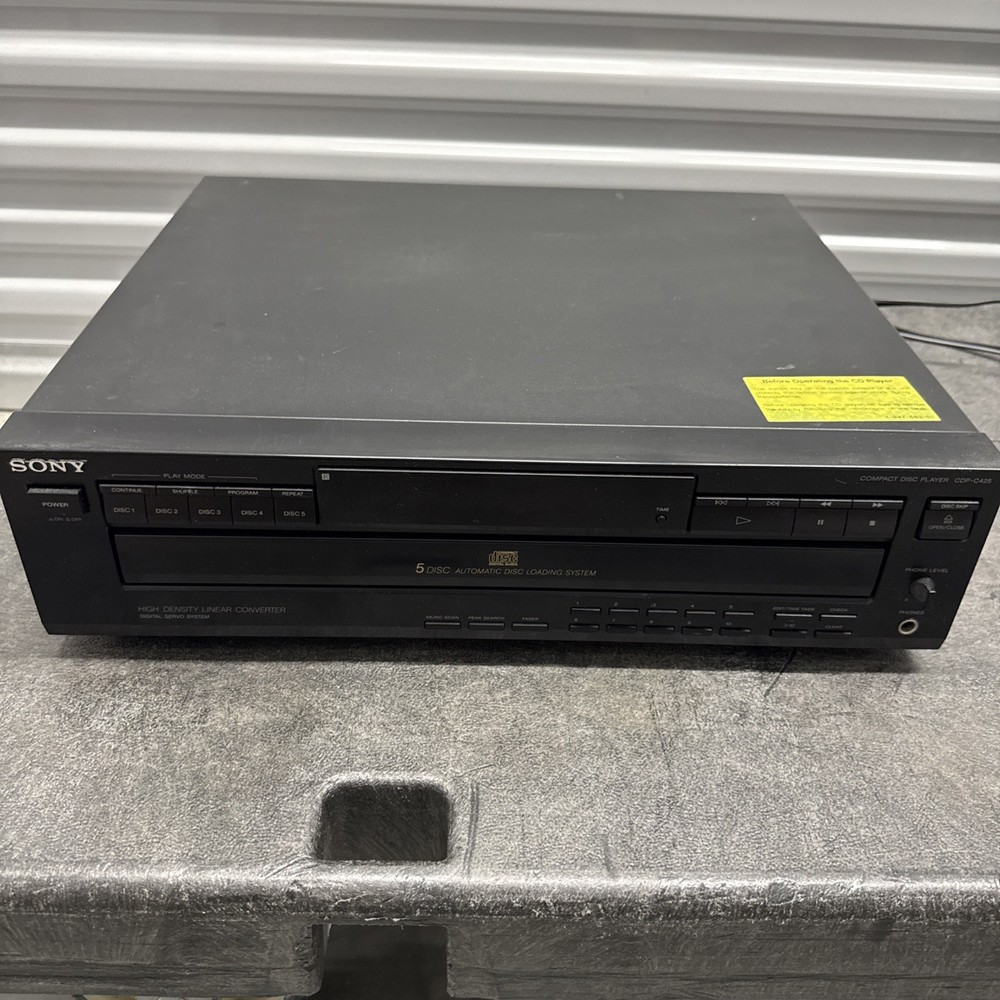 Sony CDP-C425 5-Disc Carousel System CD Player , No Remote-Tested Working