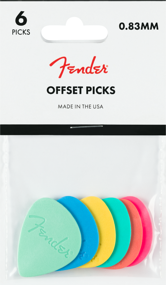 Genuine Fender Offset Guitar Picks, Multi-Color (Set of 6)