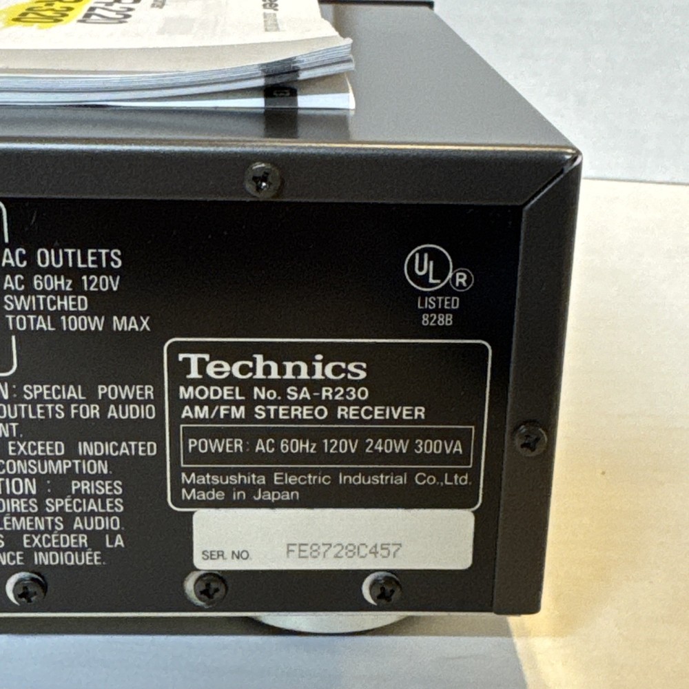 Technics SA-R230 Vintage Stereo Receiver TESTED WORKING
