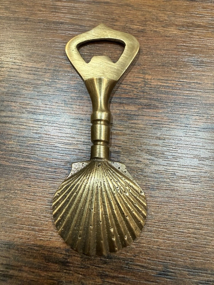 Solid Brass Sea Shell Bottle Opener 4.5”