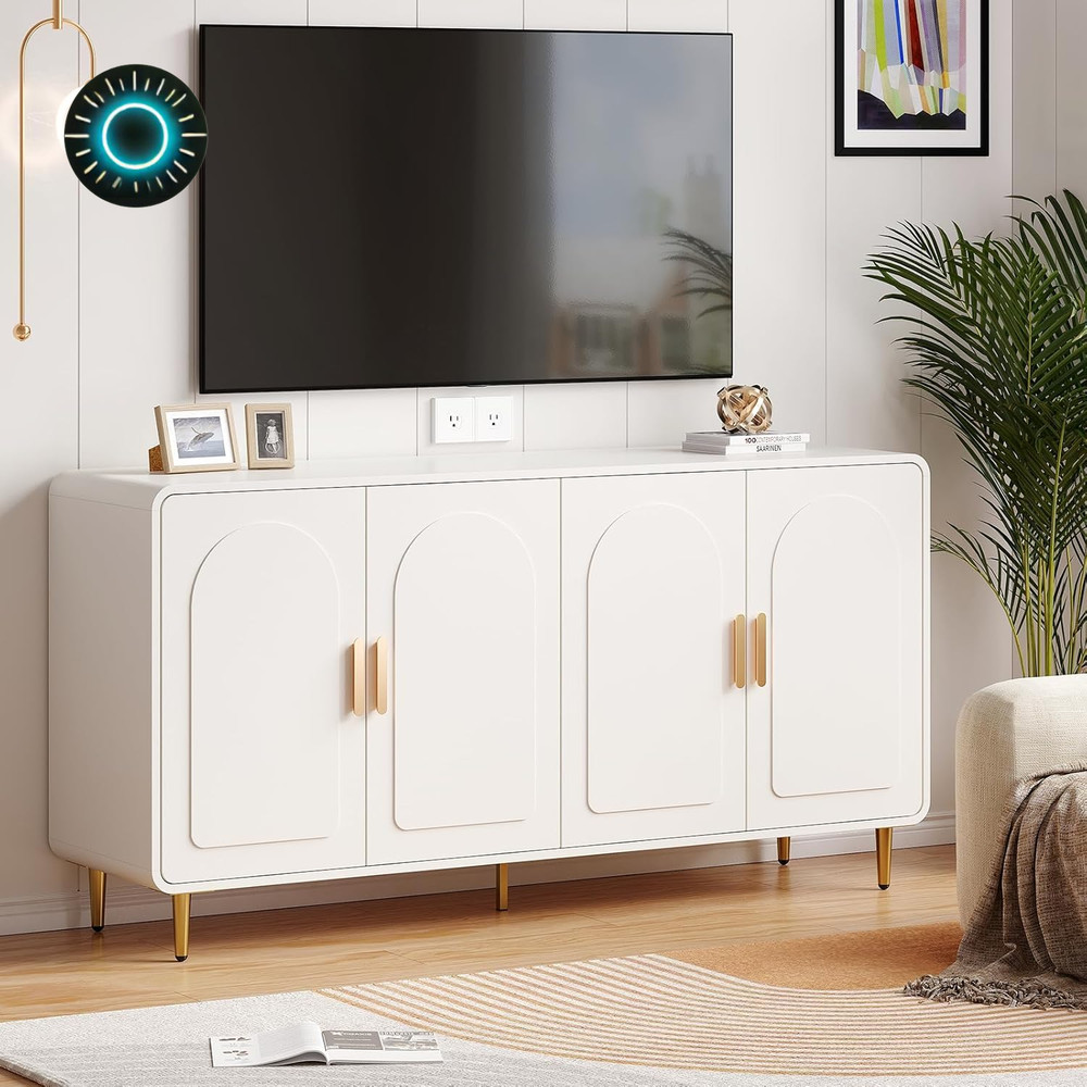 60" Sideboard Buffet Cabinet Large Credenza Storage Modern Console Table NEW