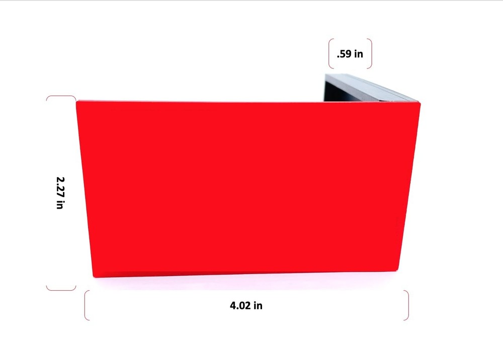 Solid Red Mailbox Flag Front Mount Left or Right Opening Solution 4.02 x 2.27...