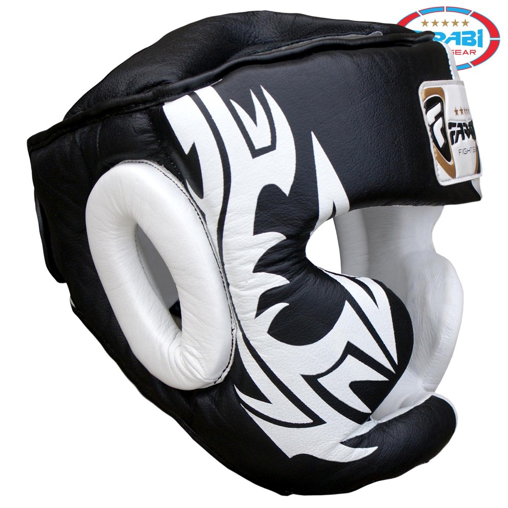 Farabi Genuine Leather Boxing Head Guard MMA Training Head Protector