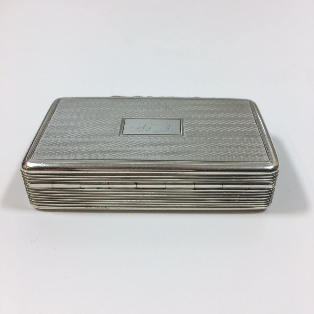 Antique 1839 Francis Clark Victorian Solid Silver Snuff Box 7cm In Width