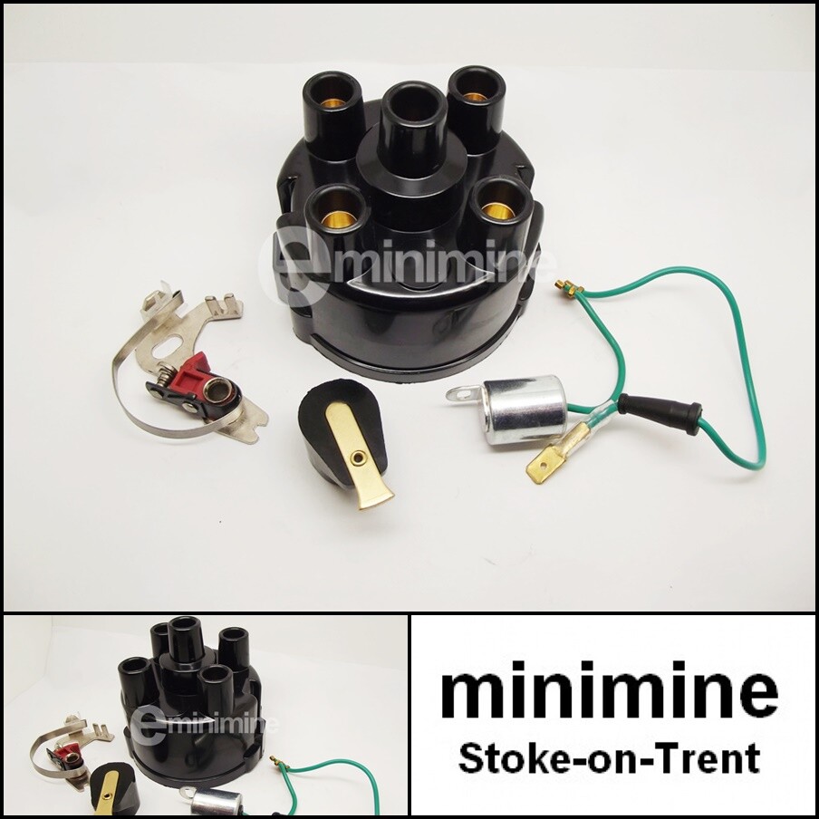 Classic Mini Ignition Service Kit Dizzy Cap RED Points Rotor Arm Condenser 45D4