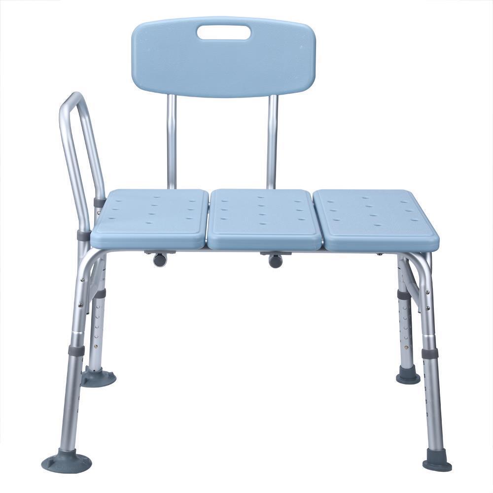10 Height Adjustable Bench Bath Tub Shower Chair with Arm & Back for Elderly
