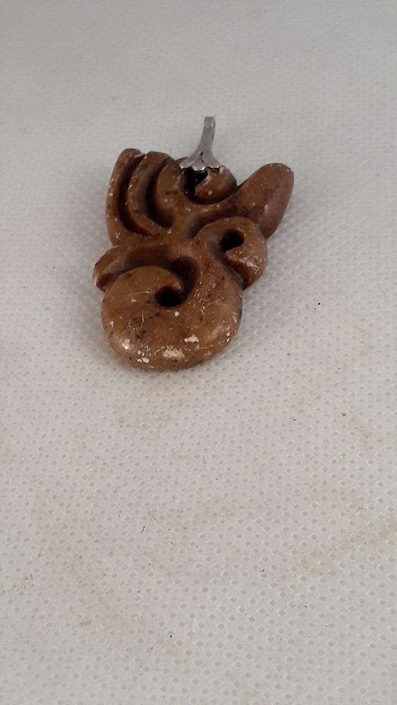 Carved Gemstone Ethnic Symbol Pendant