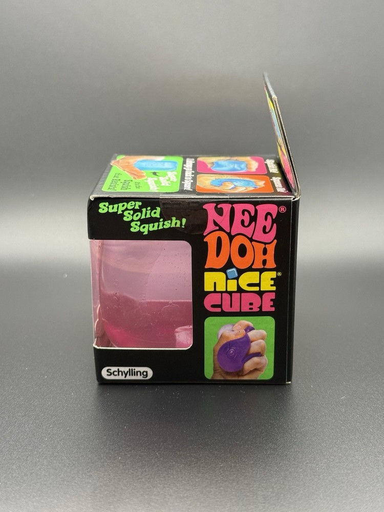 Schylling Nee Doh Nice Cube Pink Super Solid Squish Squeeze Toy, Age 3+