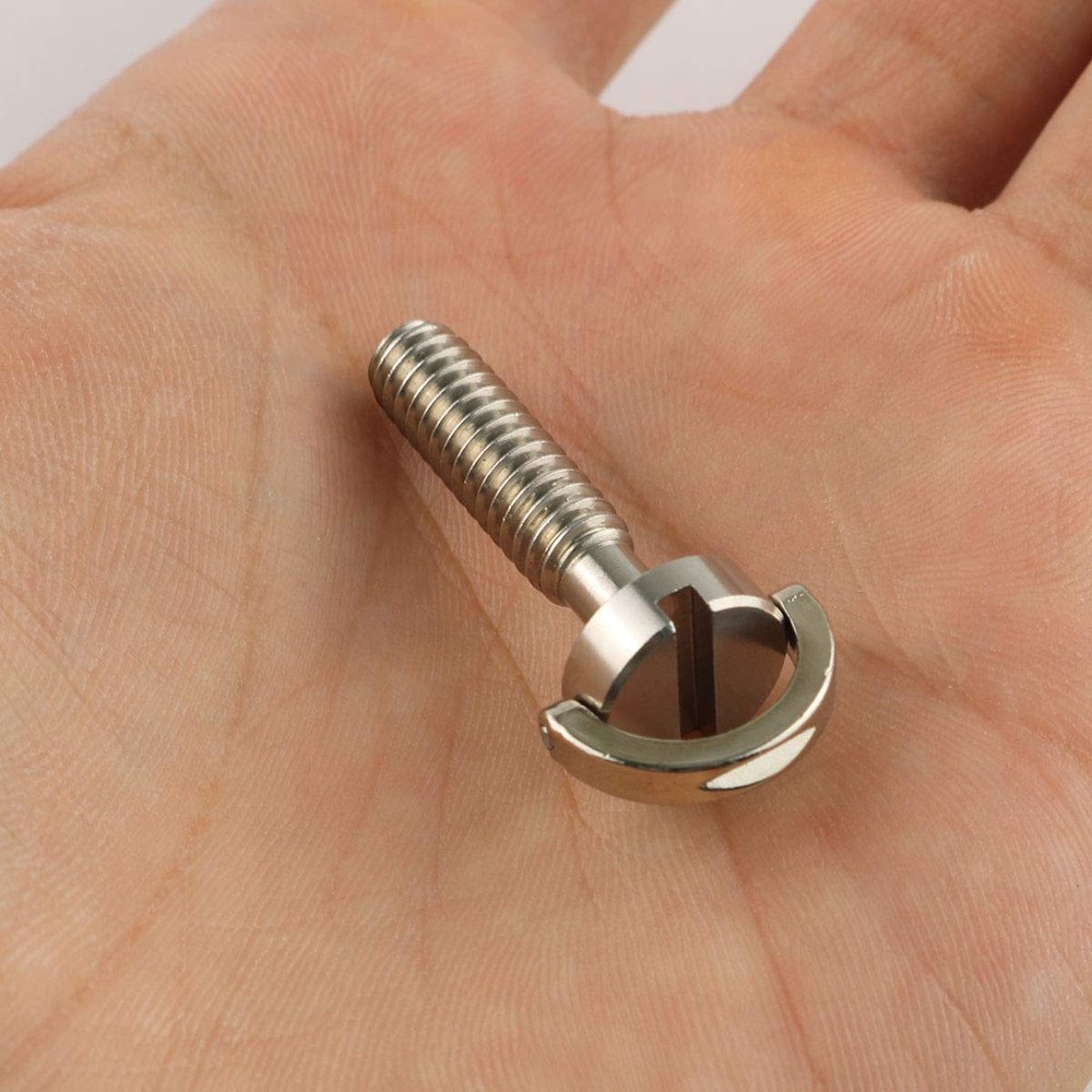E-outstanding D Ring Hinged Screw 2PCS 1/4-20 Thread D-Ring 26mm, Silver