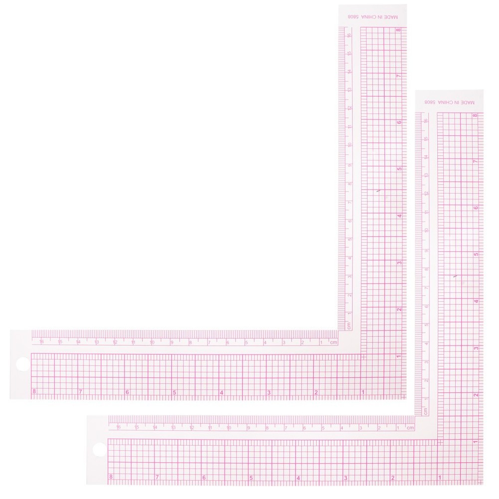 2Pcs Sewing Ruler Square Curve Ruler for Tailor and Quilting Tools