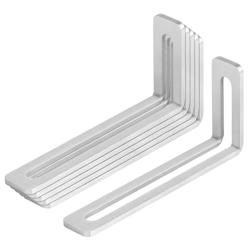 6 PCS Slotted L Angle Mounting Brackets, Adjustable Corner Brace, Stainless