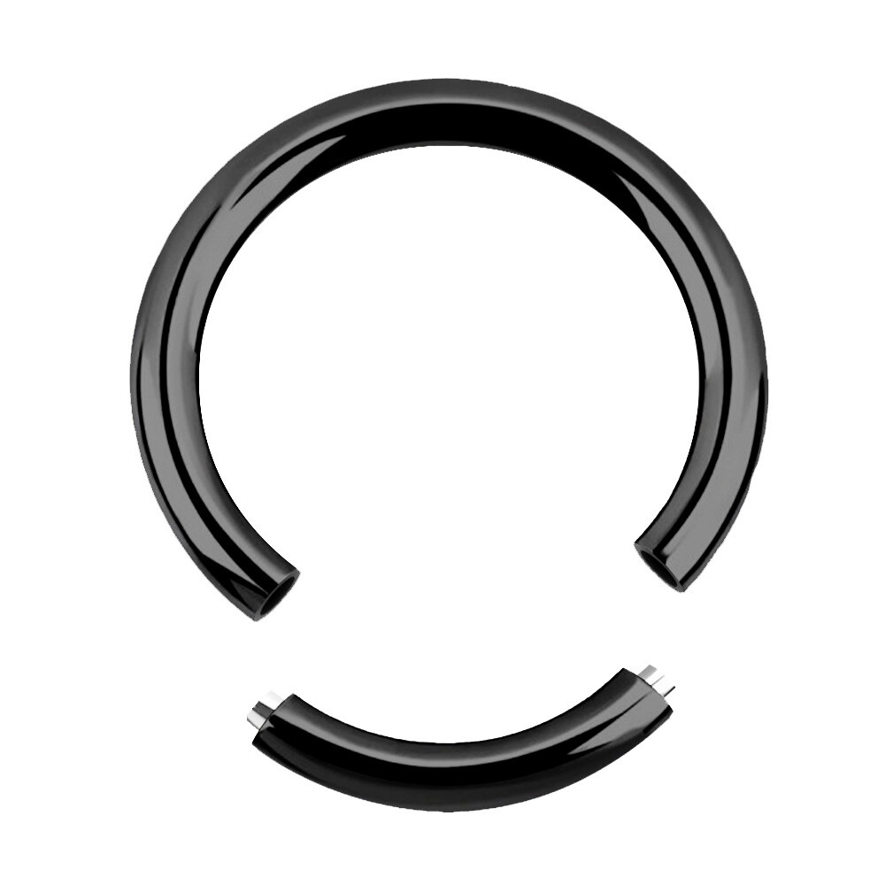 Treuheld® - 1.2mm Piercing Segment Ring - Steel - Black (4612v)