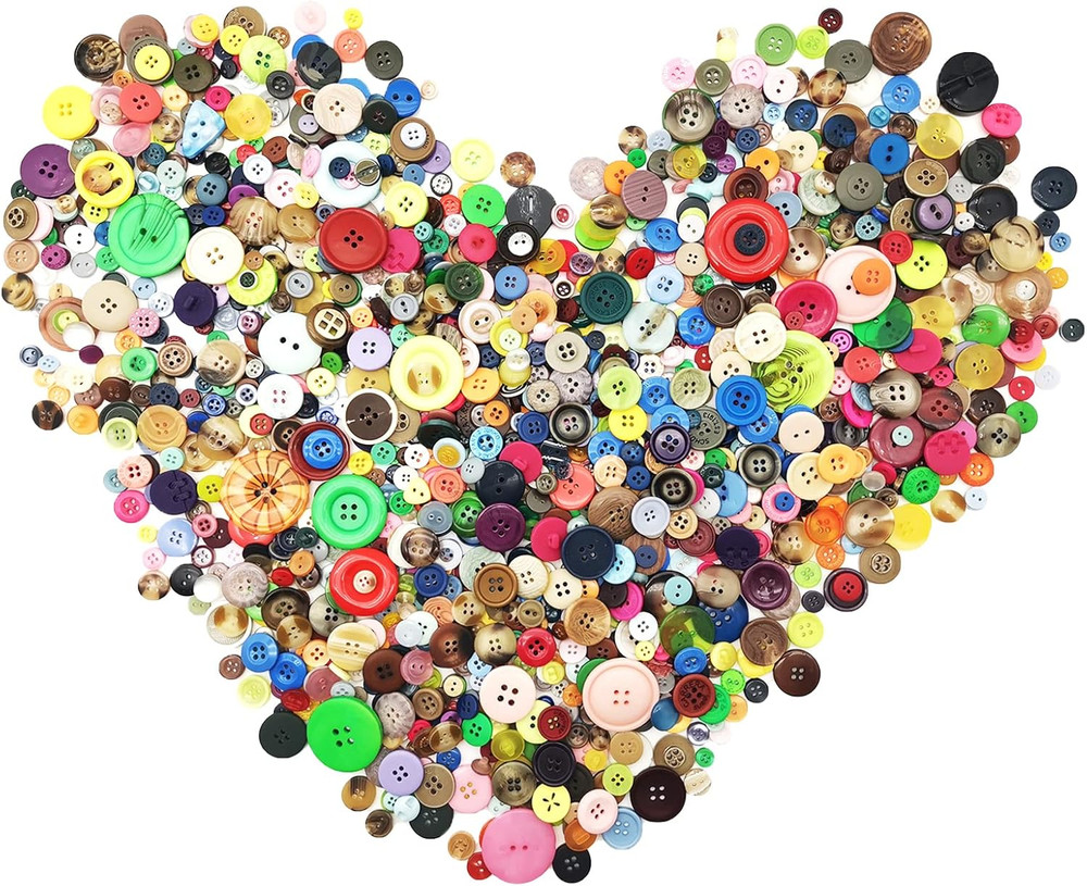 600-700Pcs Multicolor Buttons for Crafts Bulk Assorted Multicolored Craft Button