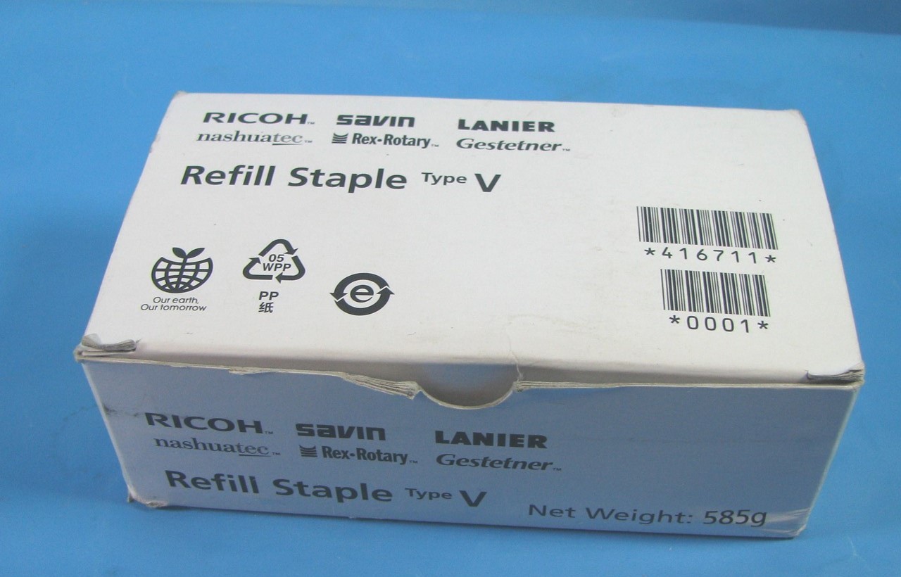 BOX OF 3 GENUINE RICOH SAVIN LANIER STAPLE REFILL TYPE V - EDP 416711 - 601R-EXP