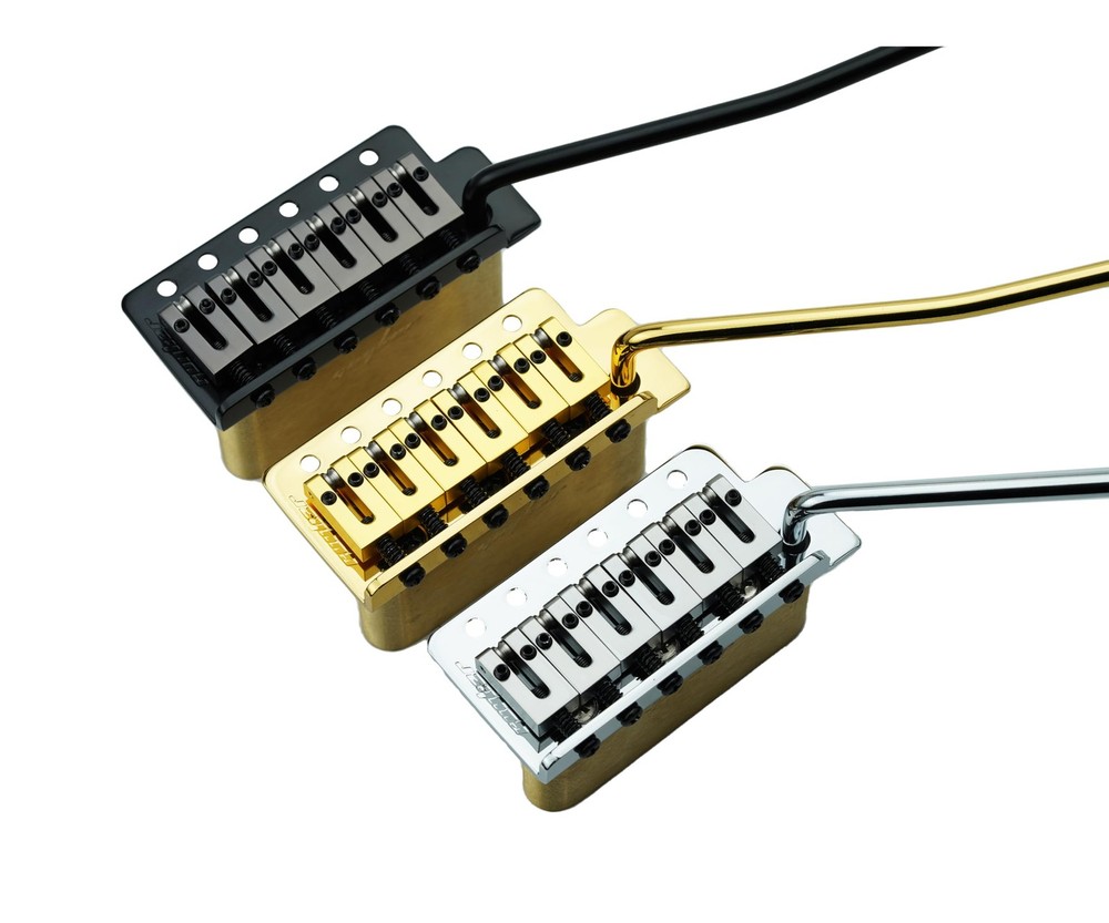Guyker Guitar Tremolo Bridge with Brass Roller Saddle String Space Black