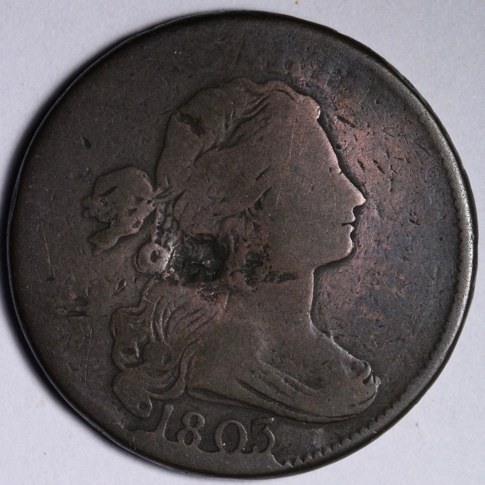 1803 BIG CUD Draped Bust Large Cent E124 TXOEM