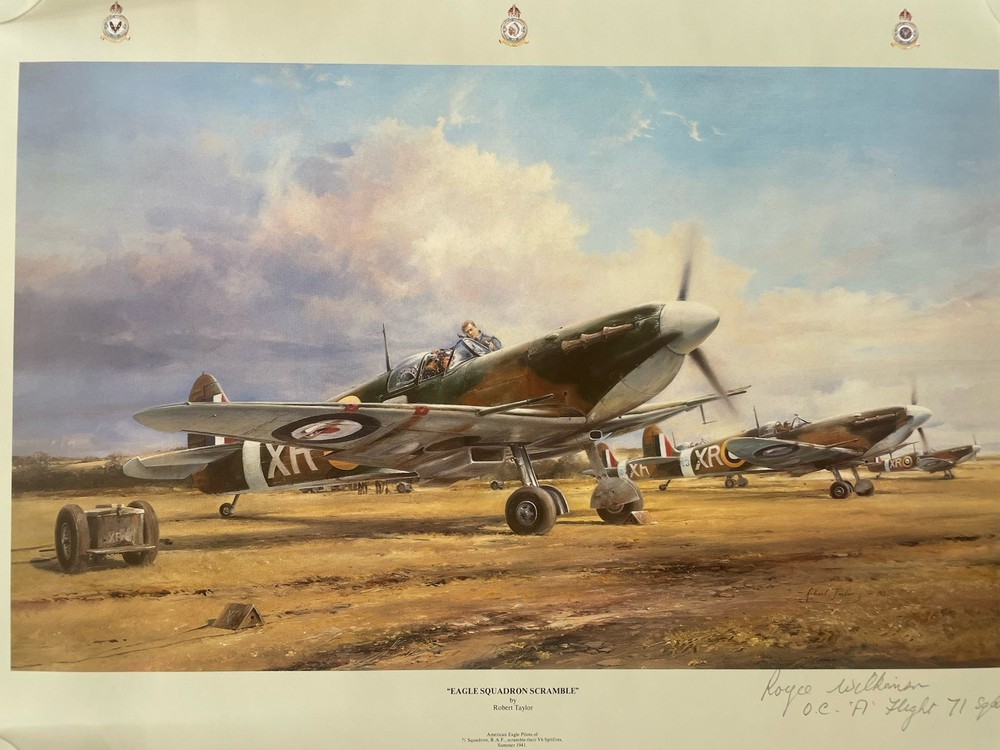 “Eagle Squadron Scramble” By Robert Taylor Signed By Royce C. Wilkinson