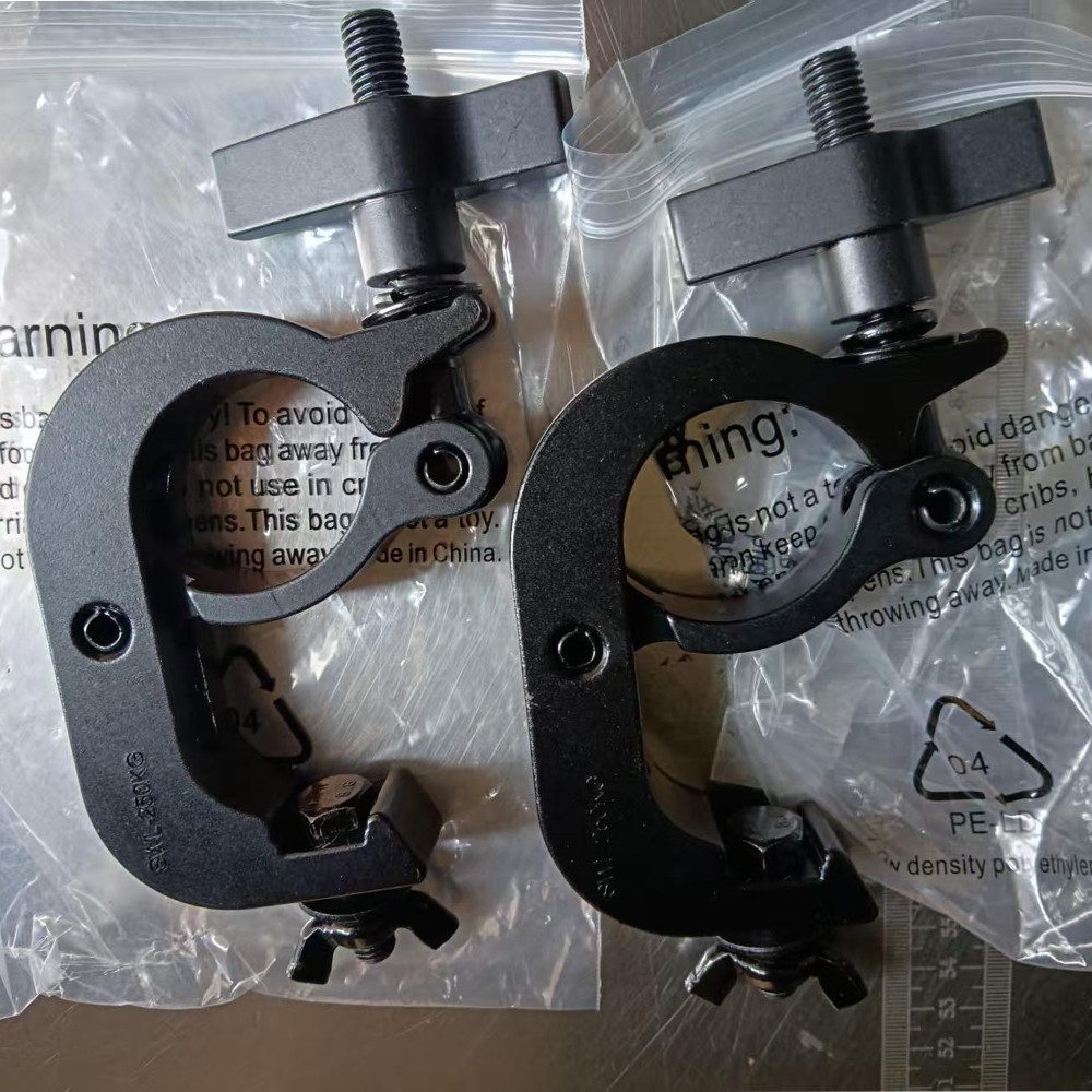 2-count Wide Range 42-51mm Trigger Clamp DJ Stage Equipment Mounting Hook