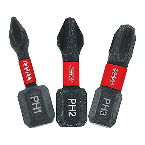 Diablo DPHV1-S3 1" Assorted Phillips Drive Bits (3-Piece)