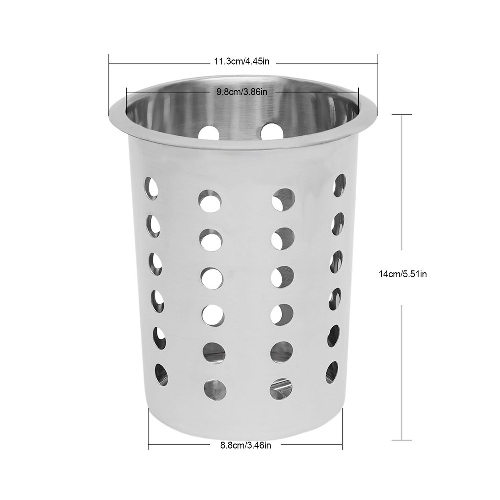 6-Hole Stainless Flatware Storage Case Spoon Cylinder Holder Knife Container