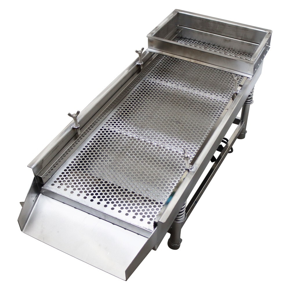 Single Layer Stainless Steel Electric Linear Vibrating Screen Sifter 8mm Screen