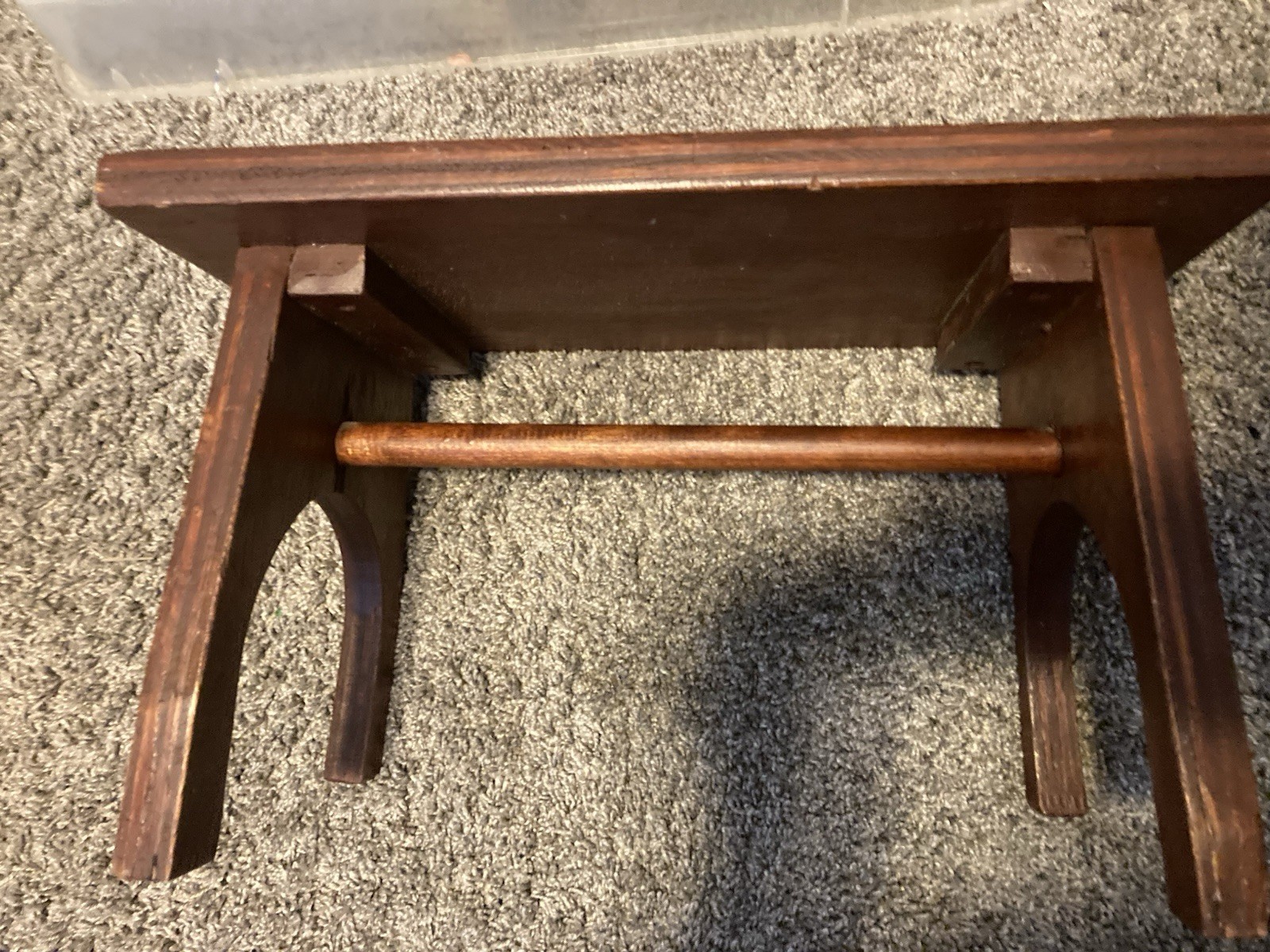 Vintage Handmade Dark Wood Bench Stool Stepstool Footstool Plant Stand 9x10x15