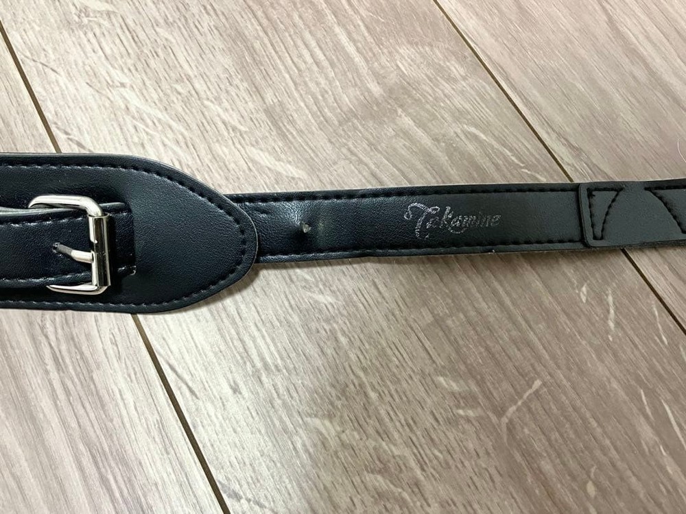 Takamine black Leather Guitar Strap Adjustable Comfortable Made Stylish E315