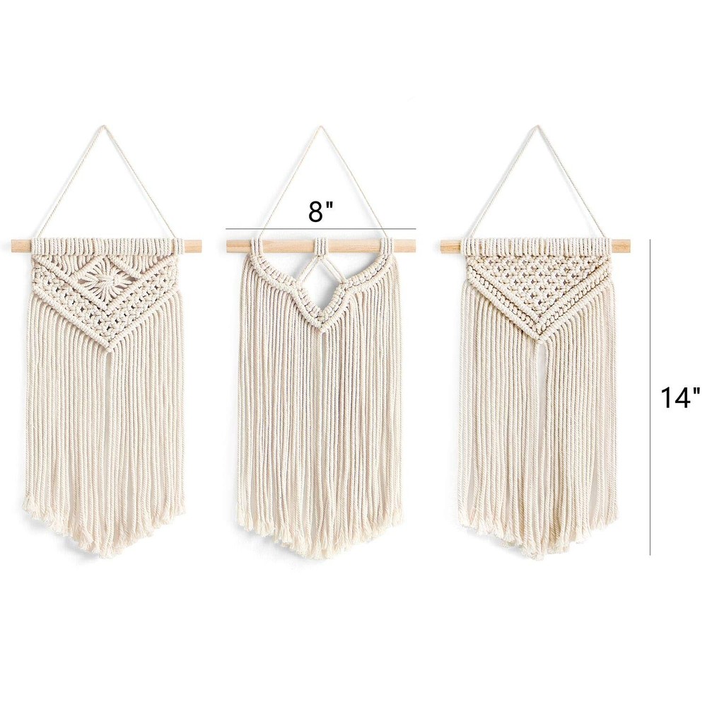 Small Macrame Wall Hanging Boho Set of 3