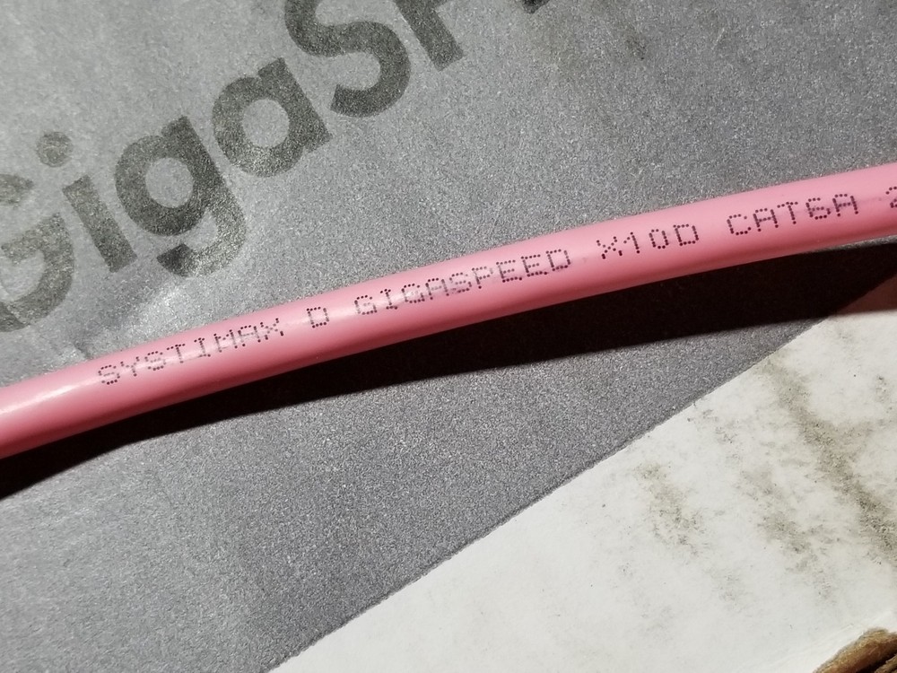 Commscope 2091B GigaSPEED X10D Cat6A U/UTP Plenum Network Cable CMP Pink /100ft