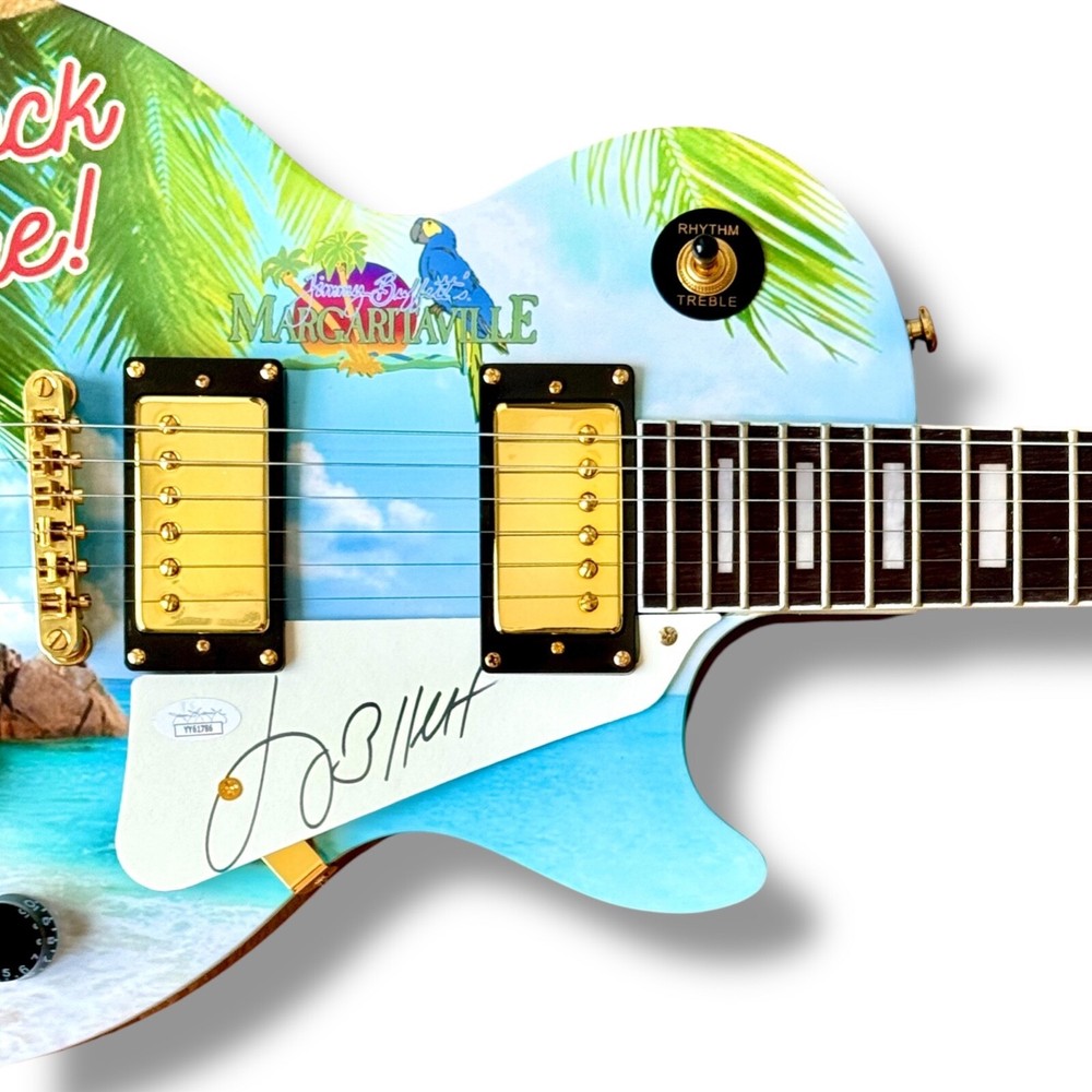 Jimmy Buffett Signed Guitar Custom Graphics JSA COA It's 5 O'Clock Somewhere