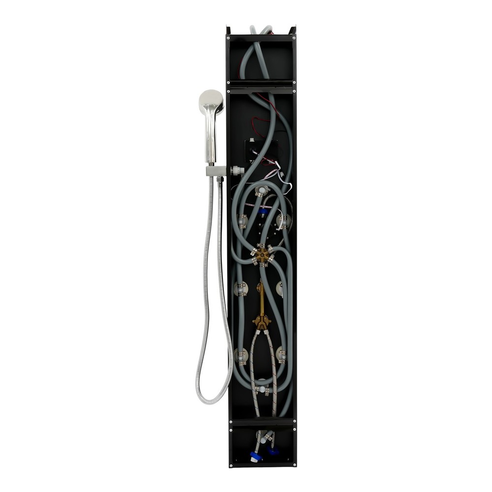 LED 3-Handle Shower Kit Rainfall Shower Panel Tower System Shower Head Waterfall