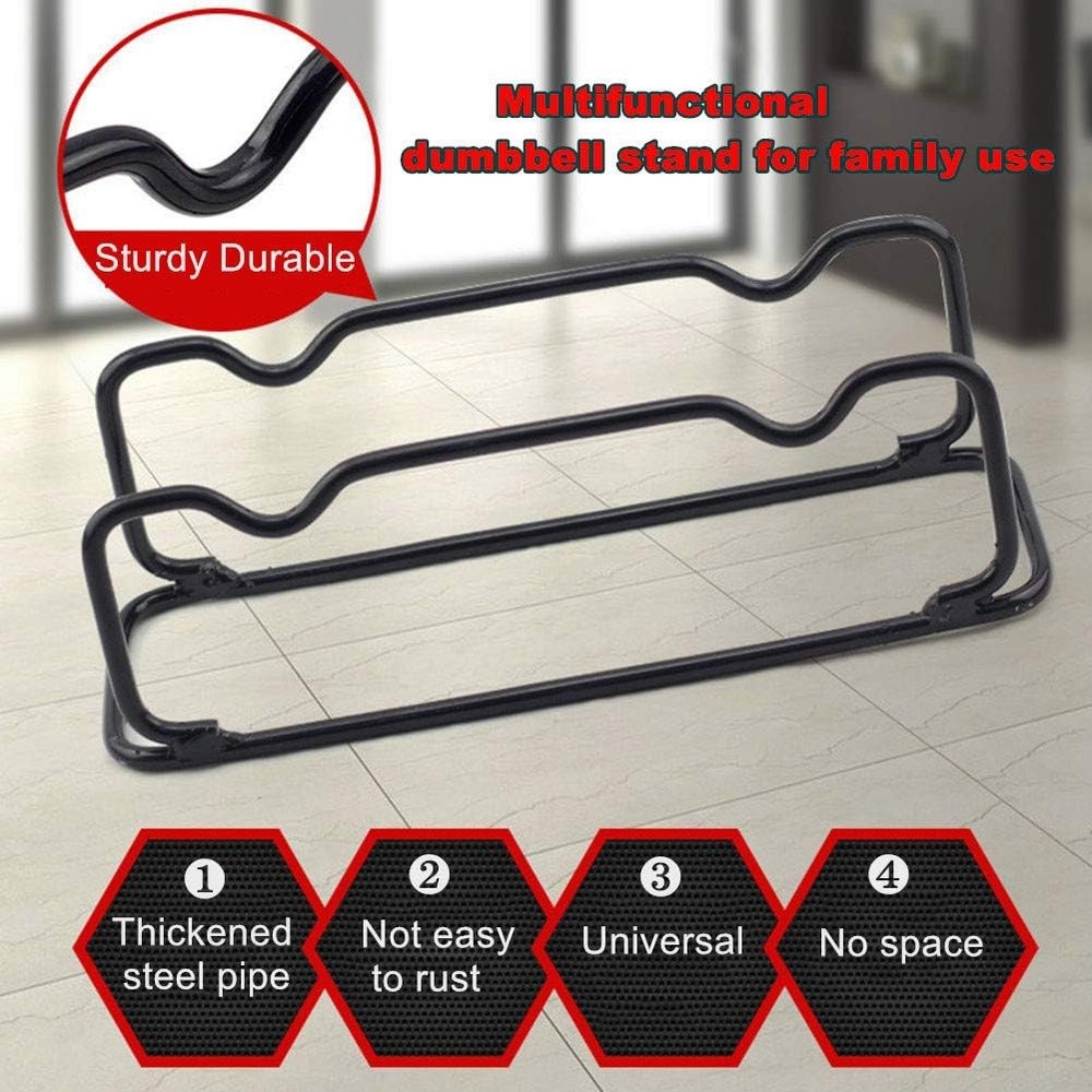 2 IN 1 Dumbbell Rack/Barbell Rack Holder Solid Steel Make Strength training