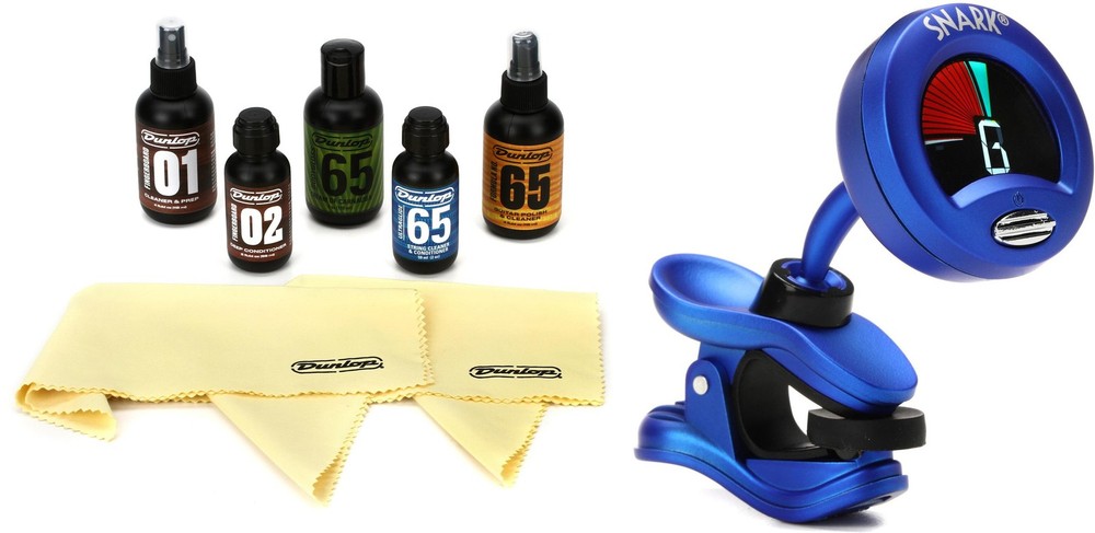 Dunlop System 65 Guitar Maintenance Kit + Snark SN-1X Value Bundle