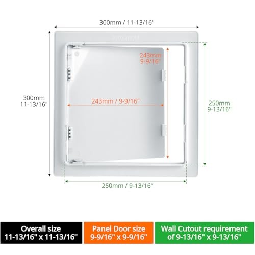 Access Panel for Drywall - 10x10 Inch Plastic Access Door, Removable Wall