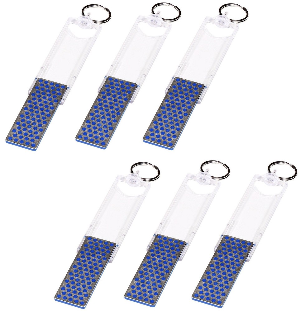 6 PACK DMT Mini-Sharp Keychain Sized Diamond Knife Sharpener w/Coarse Grit 5 ⅝"